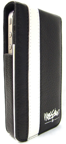 Mossimo Deluxe Leather Pouch for iPhone 4 and 4S Black and White